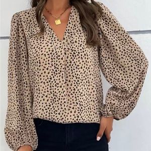 NWOT Leopard Chiffon Blouse